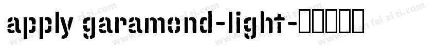 apply garamond-light字体转换